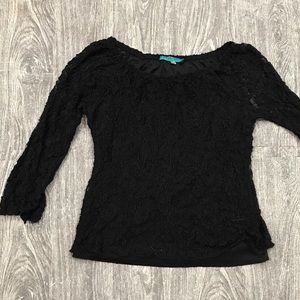 Black Lace Off The Shoulder Top